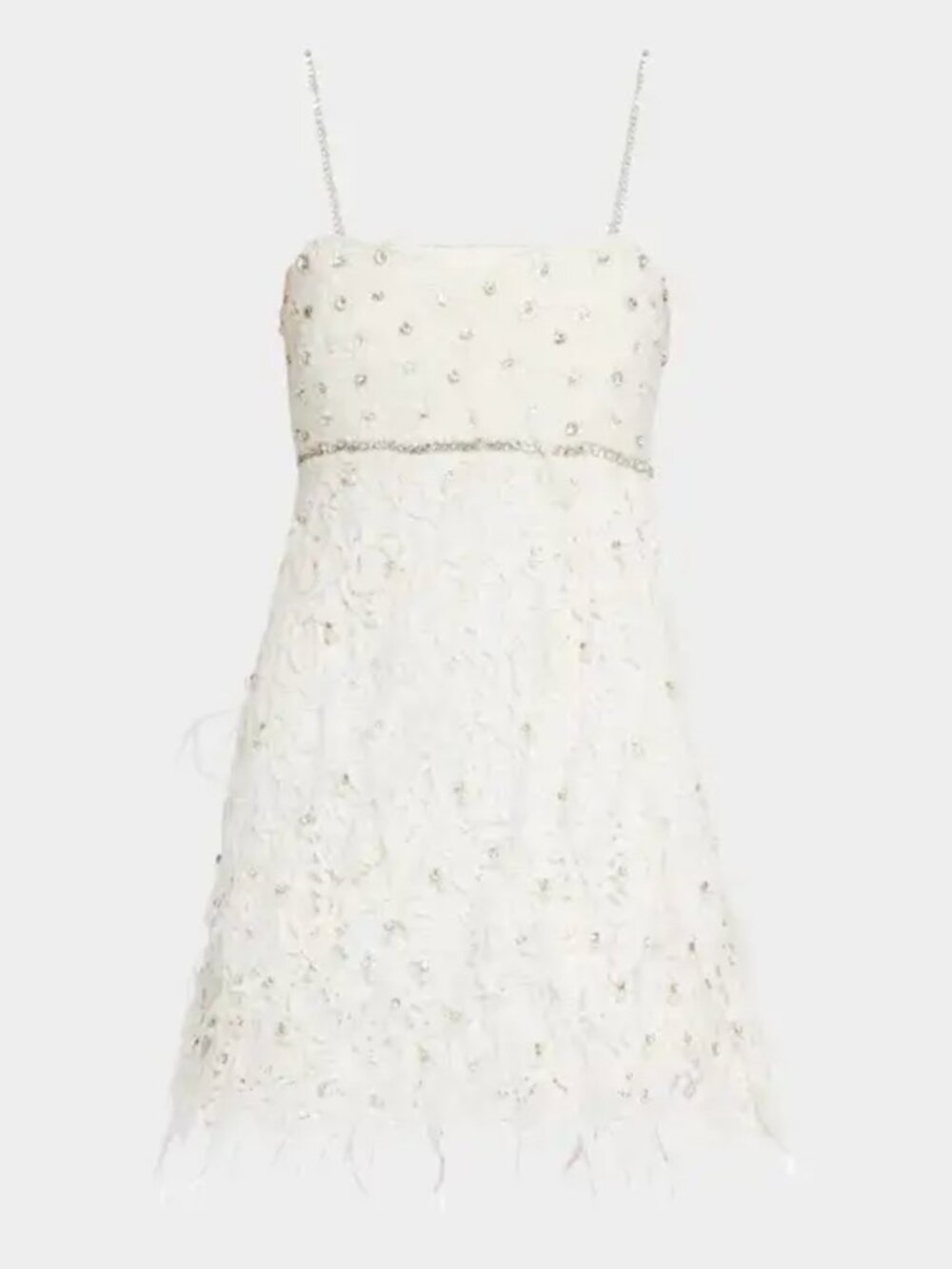 LoveShack Fancy- Brianne Beaded mini white dress - size 8 new with tags!